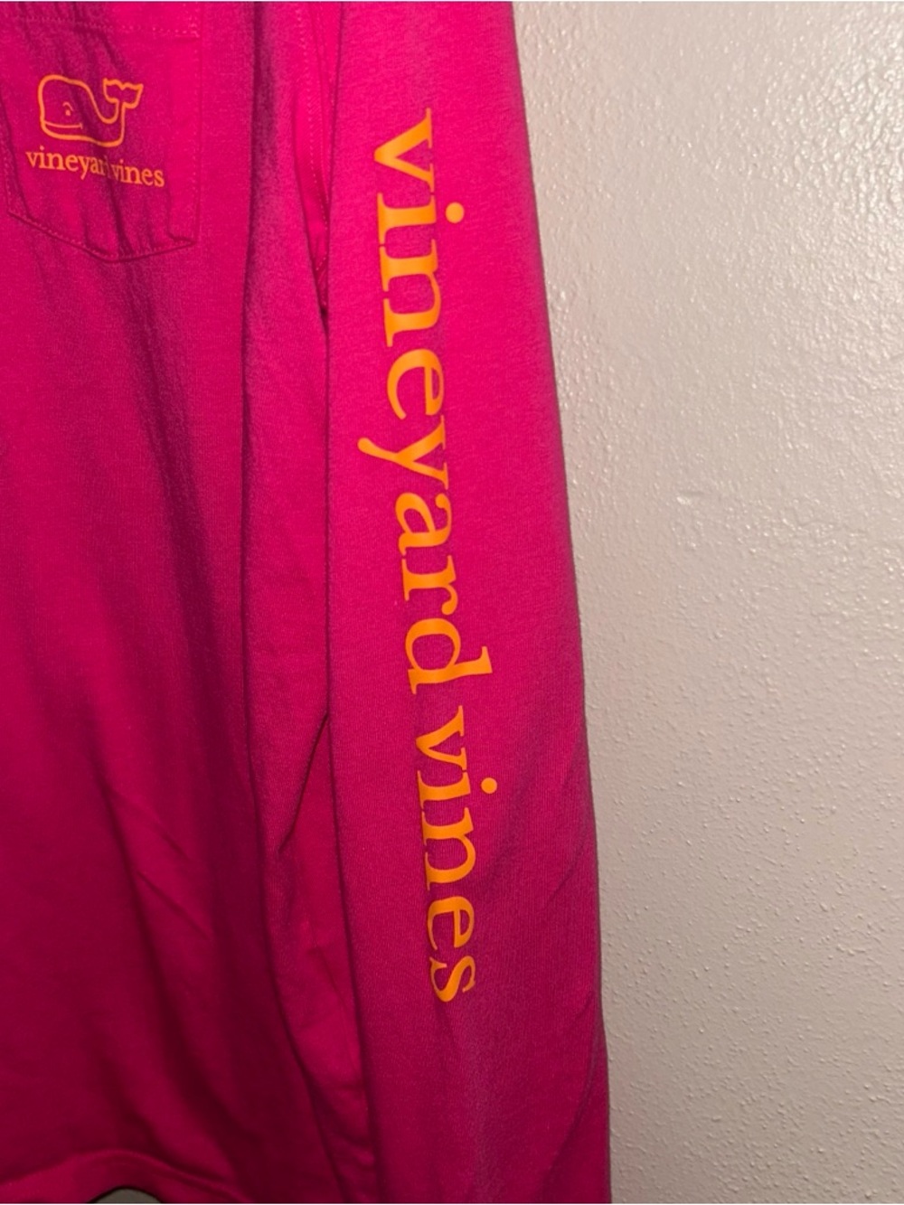 Vineyard Vines Women’s Hot Pink Long-Sleeve Hoodie Tee - Picture 4 of 5